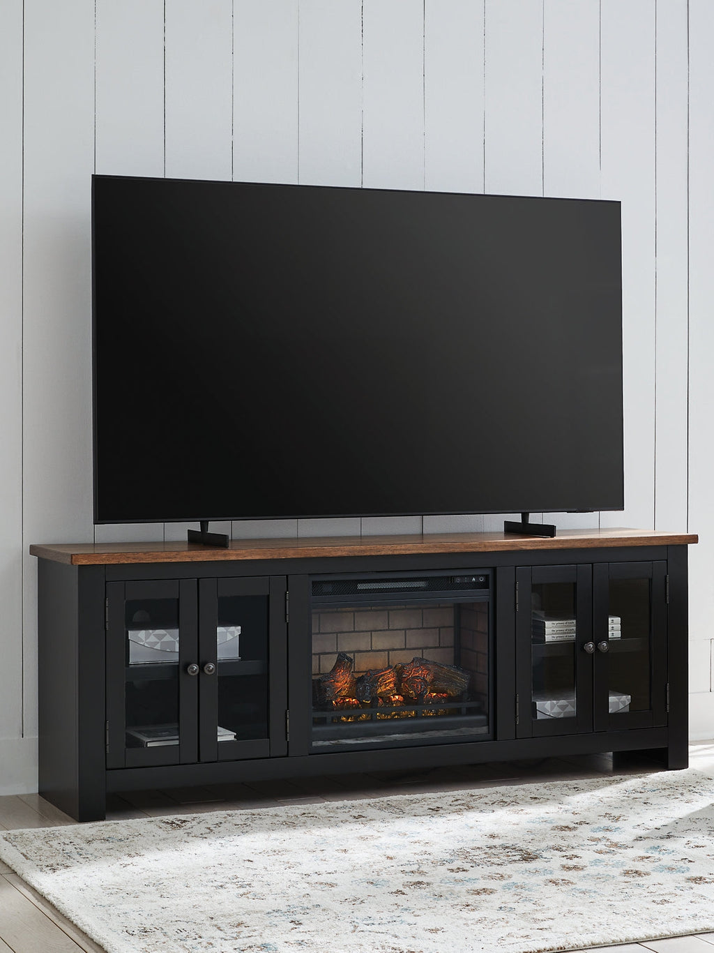 Meuble TV Wildenauer 76 avec cheminée électrique
