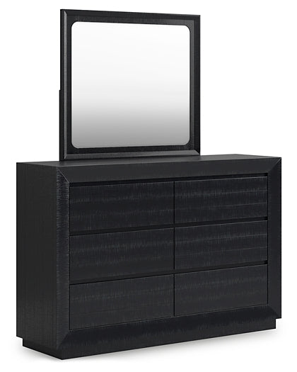 Lit king size Londer California avec commode et miroir