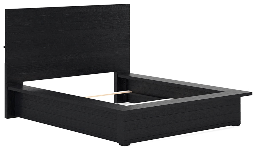 Lit queen-size Londer avec commode, coffre et table de chevet à miroir