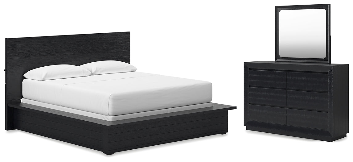 Lit king size Londer California avec commode miroir