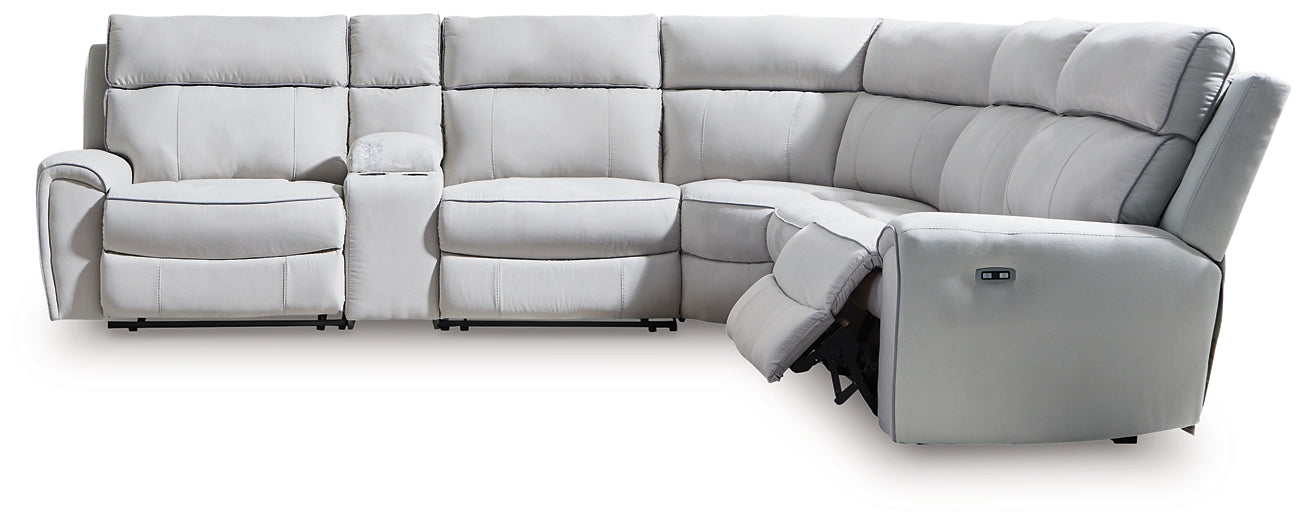 Canapé sectionnel inclinable 6 pièces Social Pointe avec console de rangement